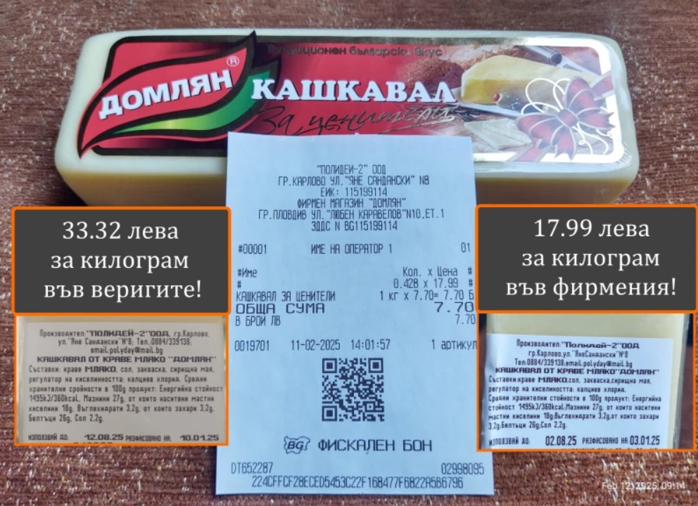Бойкот до дупка! Кашкавалът в хипермаркета 2 ПЪТИ по-скъп от фирмения магазин