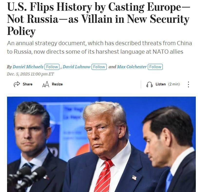 WSJ: САЩ пренаписаха историята и вече представят за враг Европа, а не Русия!